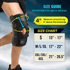 Fit Geno Hinged Knee Brace for Meniscus Tear: Adjustable Support for Knee Pain w/Built-in Side Stabilizers & Removable Metal Hinges for ACL MCL Injury or Surgery Recovery - Men and Women