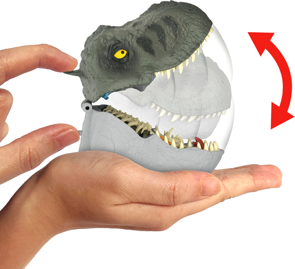 Mattel Jurassic World Rebirth Micro Adventure Playset, Tyrannosaurus Rex Head Opens to 4 Interactive Features, 3 Micro Figures, T. Rex Dinosaur Toy