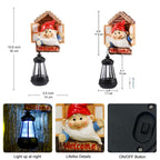 Goodeco Gnome Tree Hugger with Solar Lantern - Garden Gnome for Outside Decor,Tree Face Garden Statue,Gift idea 5.5x10.6 inch