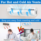 Binazon Heating & Air Vent Deflector for Vents, Sidewall, Ceiling, Floor Registers - Adjust Between 9"-14", Magnetic Vent Covers for Air Conditioning, Heat, AC, Floor, Under Furniture (4 Pack Clear)