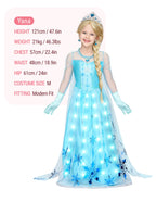 Spooktacular Creations Halloween Girls Ice Princess Dresses, Light-Up Princess Costume for Girls, Sequin Snowflake Long Cape Gown for Birthday, Halloween Dress-Up Party (Small, 5-7 yrs)