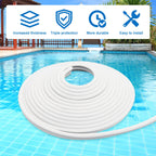 MIYOLO 120'ft Pool Liner Lock for In-Ground and Above Ground Pools, Roll Swimming Pool Liner Bead Lock White