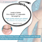 PROSTEEL Black Anklet Bracelet Ankle Bracelet Jewelry for Women Beach Anklets Stainless Steel Ankle Bracelts