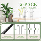 2 Set 32'' Taller Plant Trellis for Climbing Plants Indoors & Outdoor, Garden Metal Trellis Plant Support for Potted Plants, Houseplants, Flowers Vine, Ivy, Pothos, Monstera