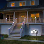 Solar House Numbers for Outside, 45 LED Lighted Address Sign for House Yard, 39inch Tall In Ground & Wall Mount, IP65 Waterproof Solar Powered Address Sign with Cool White or Warm White(Black)
