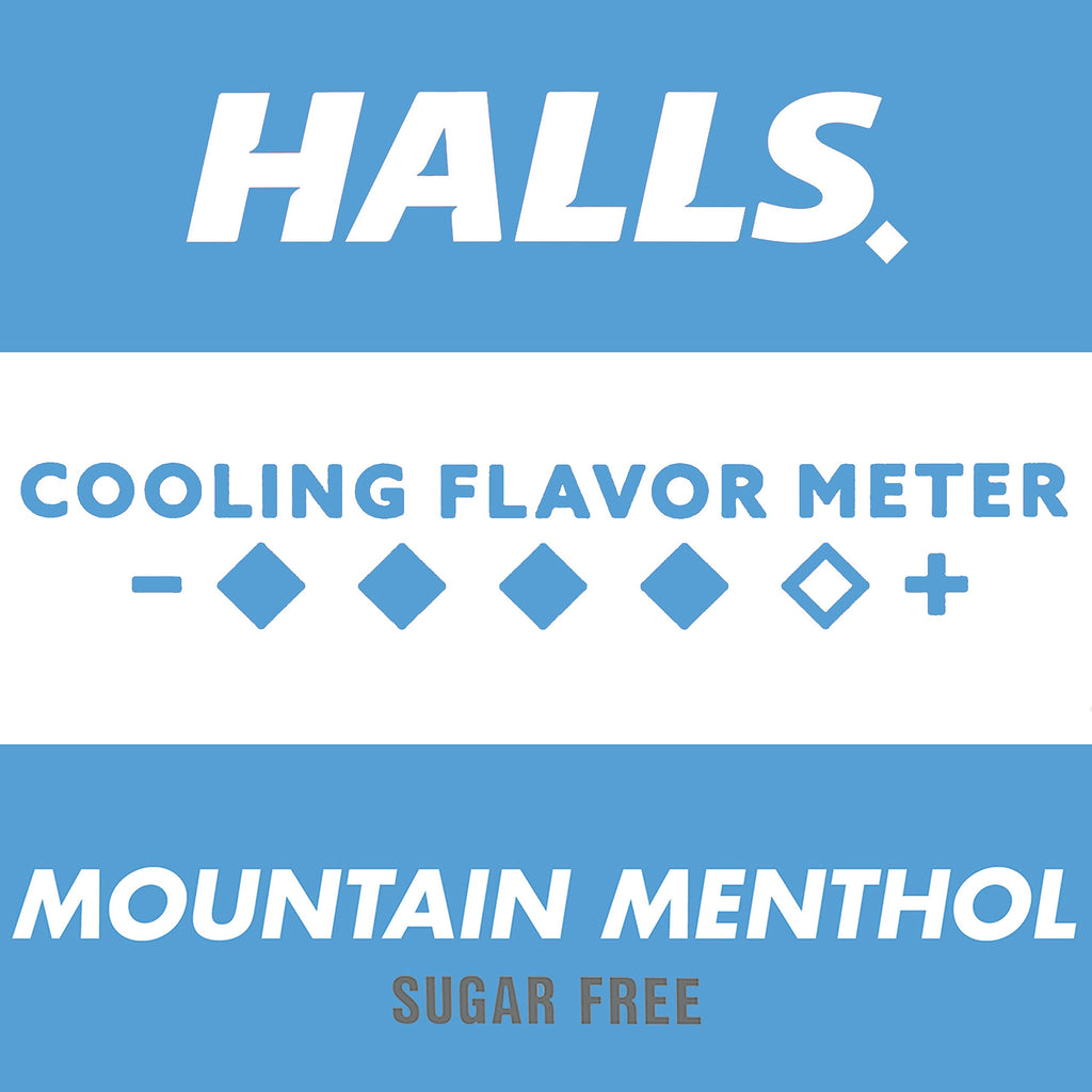 Halls Relief Mountain Menthol Sugar Free Cough Drops, Bulk Cough Drops, 225 Drops