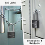 Puroma 4 Pack Keyed Padlock with 6 Keys Alike, 1.1 Inch Locker Lock 40mm Heavy-Duty Locks for Gate Fence Hasp Cabinet Toolbox School Gym Locker (Black)