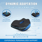SereneSitz Orthopedic Seat Cushion, Ergonomic Memory Foam Seat Chair Cushion for Office Chair Cushion, Car Seat, Airplane, Sciatica & Back Pain Relief for Long Sitting