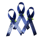 Personalized Memorial Service Funeral Ribbon Pins 20 Cross Religious Celebration of Life Custom Made Awareness Remembrance Anniversary Death Cross Sympathy In Loving Memory Angel (Royal Blue)