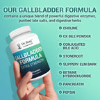 Dr. Berg Gallbladder Formula Extra Strength - with Ox Bile Powder and Conjugated Bile Acid - Digestive Enzymes Proprietary Blend - Full 45-Day Supply - 90 Vegetable Capsules