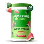 Amazing Grass Green Superfood Energy: Super Greens Powder & Plant Based Smoothie Mix, Caffeine with Matcha Green Tea & Beet Root Powder, Watermelon, 60 Servings (Packaging May Vary)