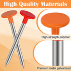 Larbeti 4Pcs Low Profile Survey Stakes, Heavy Duty Survey Marker Stakes