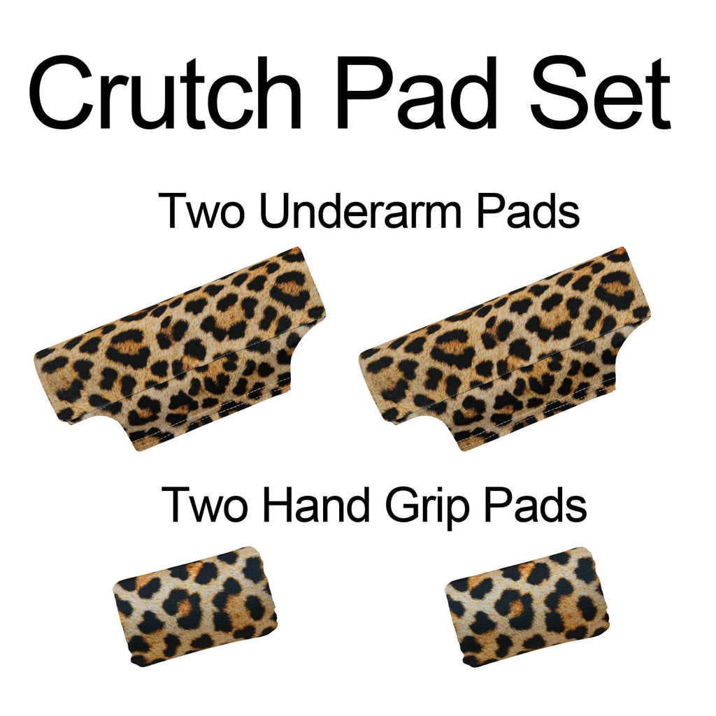 Underarm Crutch's Pad and Hand Grip Covers Universal Forearm Handle Padded Cushion Sets Accessories for Crutches Pads for Armpits (Leopard)