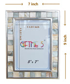 GIFTME 5 Mother of Pearl Picture Frame 5x7, Grey+White, 1pc