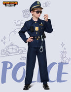 JOYIN Toy Halloween Toddler Police Costume, Police Officer Costume for Boys, Kids Cop Outfit with Toy Accessories for Unisex Halloween Pretend Roleplay, Themed Party (Small, 5-7 yrs)
