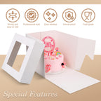 Cakebon Cake Boxes with Drums - 8 Inch Round White Cake Boards/Base para Pasteles (3-Pack) - Caja para Pasteles with Window for Birthdays, Weddings and Parties