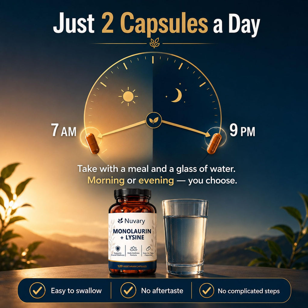 Nuvary Monolaurin Lysine Capsules, 120 Count (1)