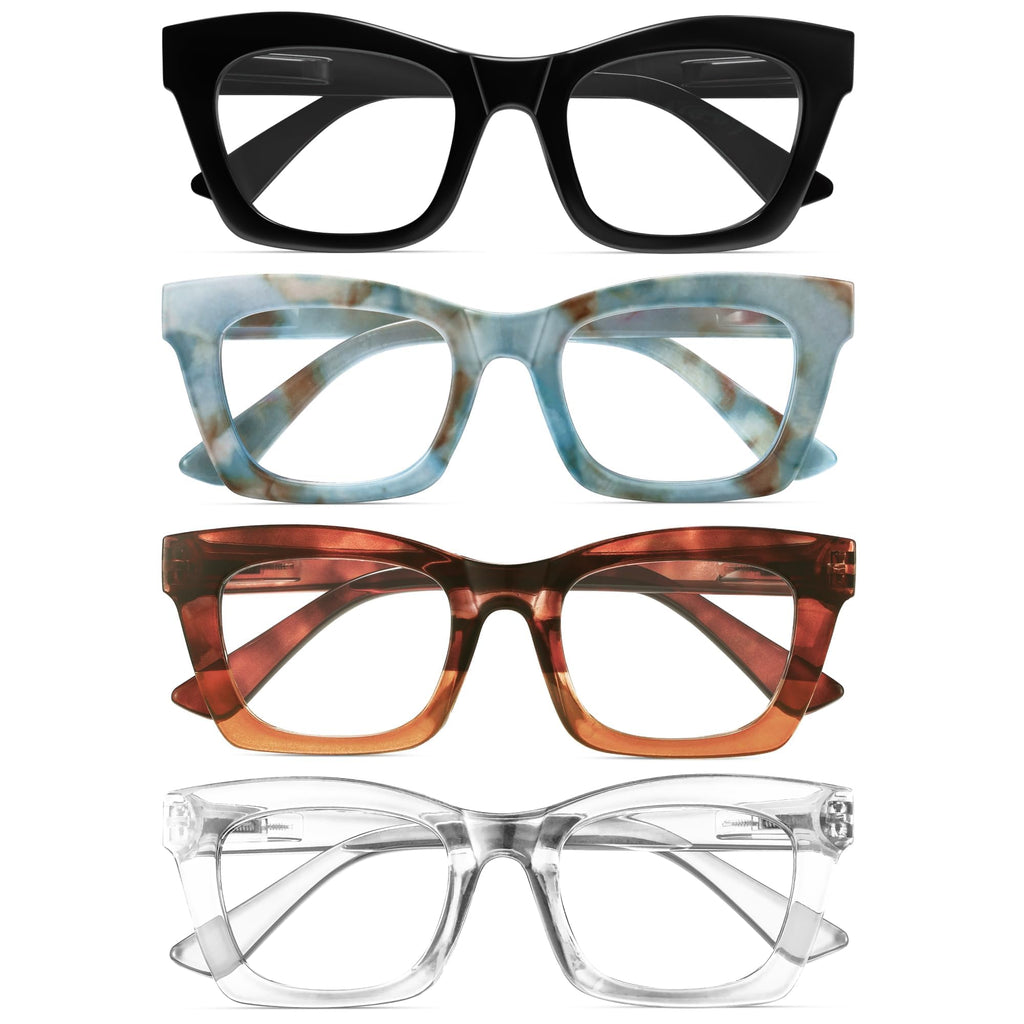 CCVOO 3.25 Oprah Style Reading Glasses for Women, Stylish Eyeglasses, Blue Light Readers for Women, Cheaters