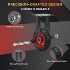 W B D WEIBIDA 6 Inch Heavy Duty Caster Wheels Set of 2, 900 LBS Outdoor Industrial Wheels Fixed Large Rubber Casters for Workbench, Dolly, Cart, Trolley, Wagon (2 Fixed)