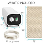 Vive Alternating Pressure Mattress - Includes Electric Pump System and Mattress Pad Cover - Quiet, Inflatable Bed Air Topper for Pressure Ulcer and Pressure Sore Treatment - Fits Standard Hospital Bed