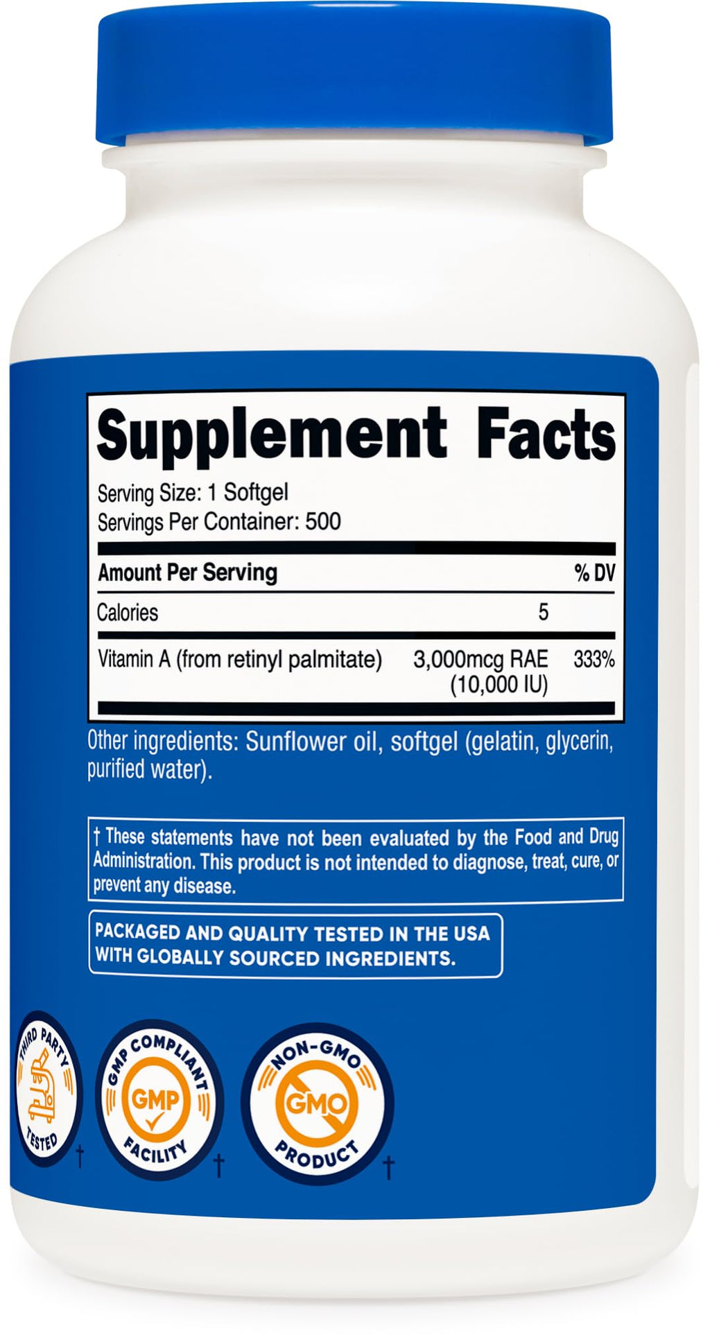 Nutricost Vitamin A 10,000 IU, 500 Softgel Capsules