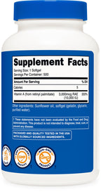 Nutricost Vitamin A 10,000 IU, 500 Softgel Capsules