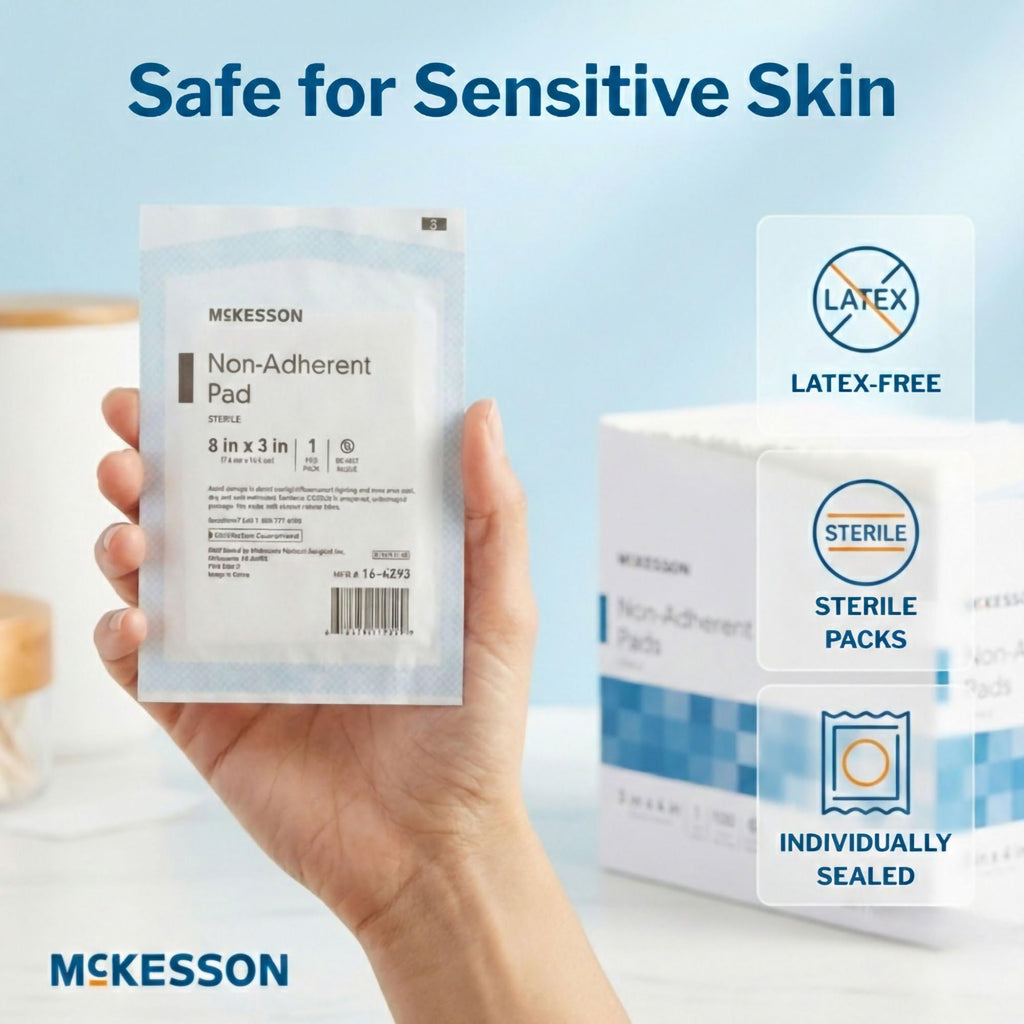 McKesson Non-Adherent Pads for Wounds, Highly Absorbent, 3 x 8 in, 75 ct