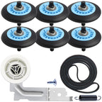 Upgraded Dryer Repair Kit Compatible with Samsung Dryer Roller Replacement Kit, for DC97-16782A Dryer Roller, DC93-00634A Idler Pulley, 6602-001655 Belt (6 Roller White Spacer)