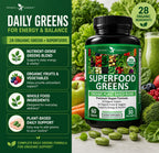 Potent Garden Super Greens Capsules, Fruits and Veggies Supplement, Organic Greens Tablets with Alfalfa Beet Root & Tart Cherry, Daily Nutrition Support, 60 Ct