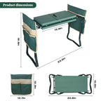 RAIN SPIRIT Garden Kneeler and Seat with Thicken & Widen Soft Kneeling Pad,Heavy Duty Gardening Bench Kneeler and seat Foldable Gardening Stool with 2 Tool Pouches，Gifts for Women, Seniors, Mom & Dad