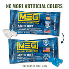 MEG (Military Energy Gum) - Arctic Mint | Enhance Your Physical Performance with 100mg of Caffeine Per Piece, Ultimate Energy Boost for Workouts, Alternative to Energy Drinks | NSF for Sport® Certified - Pack of 24