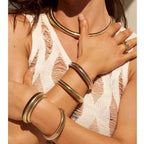 Awinesn 18K Gold Plated Bracelets for Women Gold Bangles for Women Chunky Bangle Bracelets Bracelets Stack Tarnish Free Bangle Set of 3 Accessories for Her Gifts