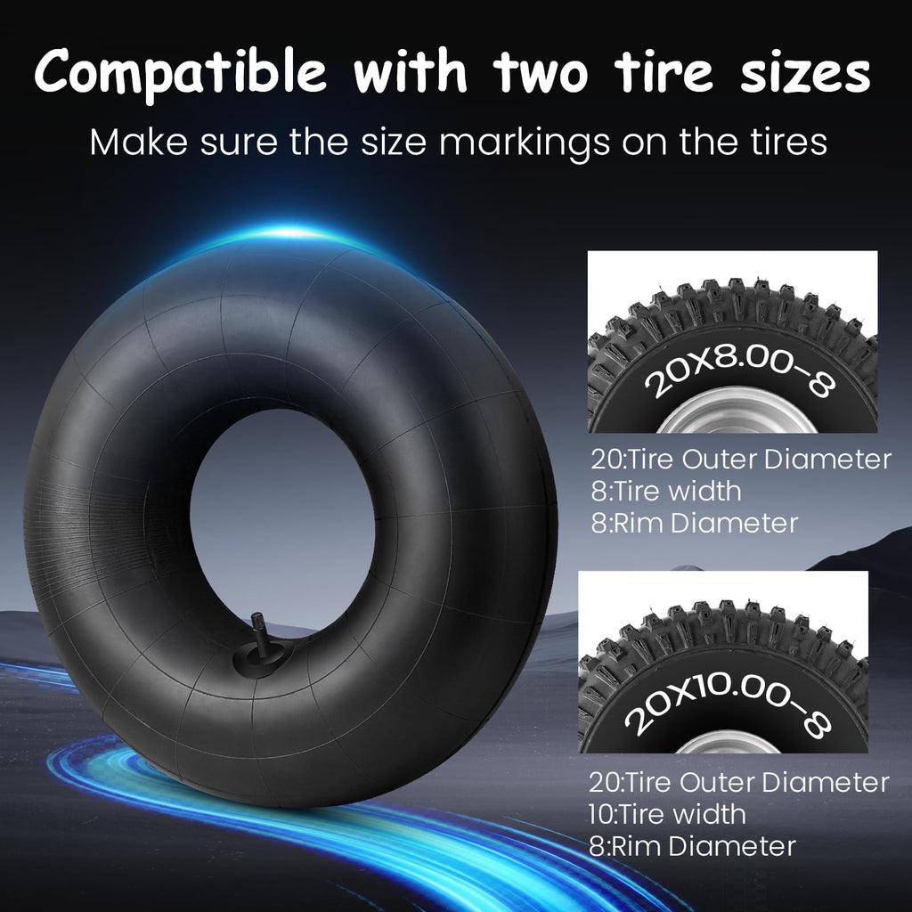 20x8.00-8 Inner Tube,20x8-8,20x10.00-8 Tire Tube,20x10-8 for Lawn Mower,Golf Cart,Garden Tractors,Motorcycles,Lawn Tractor,Wheelbarrow,with TR-4 Straight Valve Stem 4 Pack