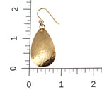 Small Hammered Bronze Teardrop Earrings
