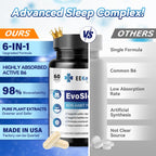 EEKEEPHIT 6 in 1 Melatonin-Free Sleep Aid Sleep Complex with Ashwagandha, GABA, L-Theanine & 5-HTP, VIT B6(P5P) for Adults, Supports Deep Relaxation, 30 Vegan Capsules