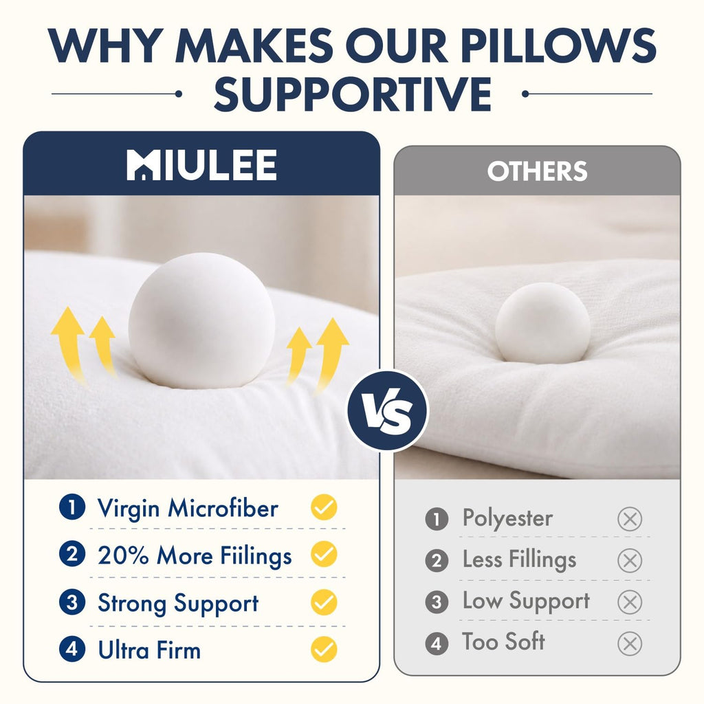 MIULEE 20x20 Throw Pillows Inserts 2 Pack, Decorative Pillows for Couch Bed