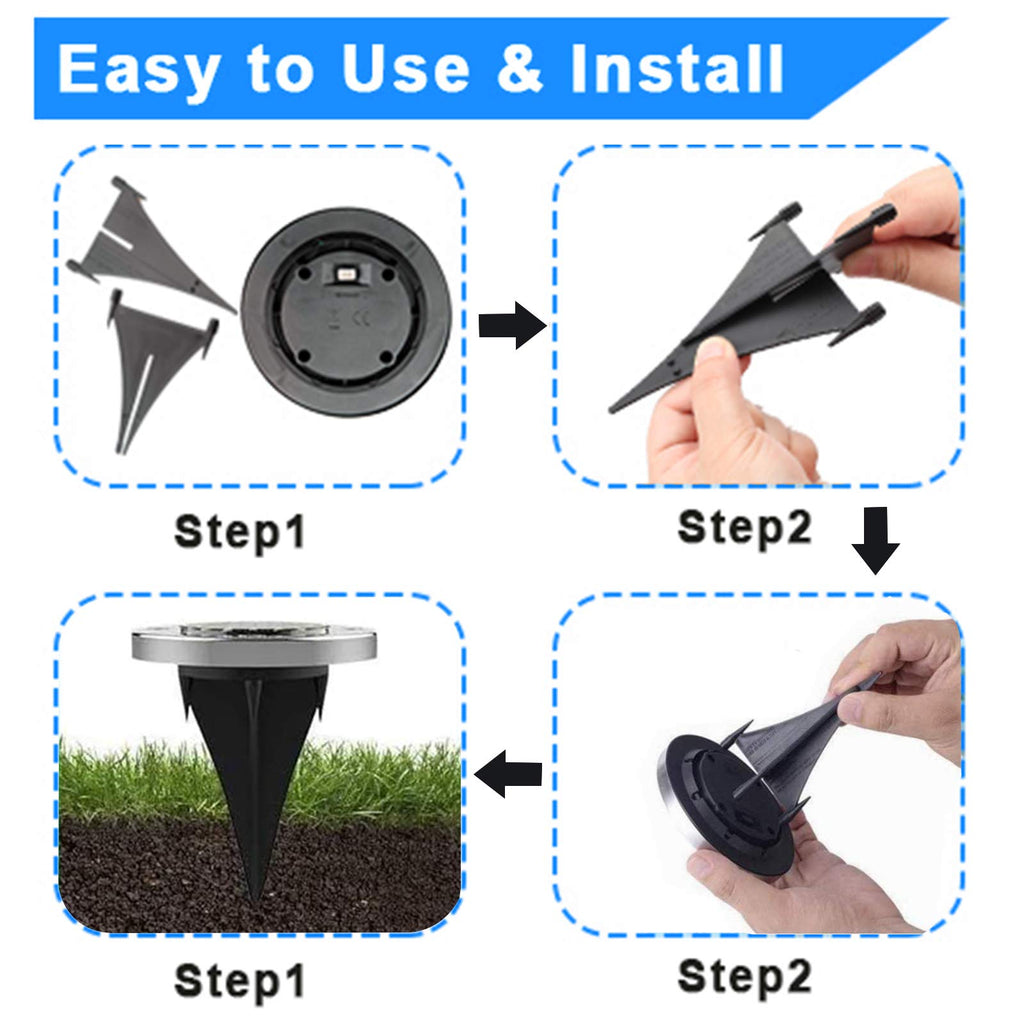 4.6 Inch Diameter Solar Ground Lights, Waterproof Solar Garden Lights, Outdoor Garden Waterproof Bright in-Ground Light, Landscape Lighting for Pathway,Yard,Lawn,Patio,Walkway (12 Pack White Light)