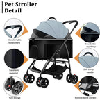 3 in 1 Dog Strollers 4 Wheels Folding Pet Stroller with Detachable Carrier Multifunction Portable Dogs Travel Carriers for Medium Small Puppy Kittens