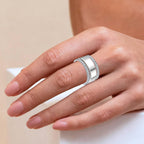 WES 1.5mm Moissanite Wedding Band - 925 Sterling Silver Half Eternity Round Stackable Moissanite Engagement Rings Anniversary Wedding Rings for Women, Size 6.5