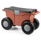 Pure Garden Rolling Garden Cart with Seat, Terracotta