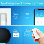 Lutron Diva Smart Dimmer Light Switch with Wallplate for Caseta Lighting (Lutron Smart Hub Required), for LED Lights, 150W, Single-Pole/3-Way, No Neutral, White (DVRFW-6L-WH-A)