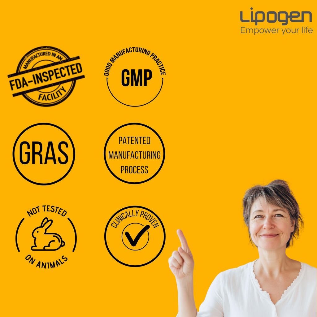 Lipogen PS Plus Brain Supplements for Memory and Focus - Premium Phosphatidylserine Brain Booster for Brain Health - Nootropic - 60 Softgels for One Month Supply