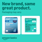 Amazon Basics Coated Nicotine Gum 2 mg, Ice Mint Flavor, Stop Smoking Aid, Relieves Nicotine Cravings to Help You Quit Smoking Cigarettes, 160 Count (Previously Amazon Basic Care)