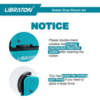 LIBRATON Strap Wrench 2-piece Multifunctional Adjustable Wrench Tools Oil Filter, Jar Opener