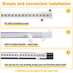 LED Grow Light Strips, Grow Lights for Indoor Plants Full Spectrum 3000K, Plant Light Bar with 3/9/12H Timer, 10 Dimmable Levels for Seedling Succulent,Best Match for Plant Shelf(3 Head×2 Pack)