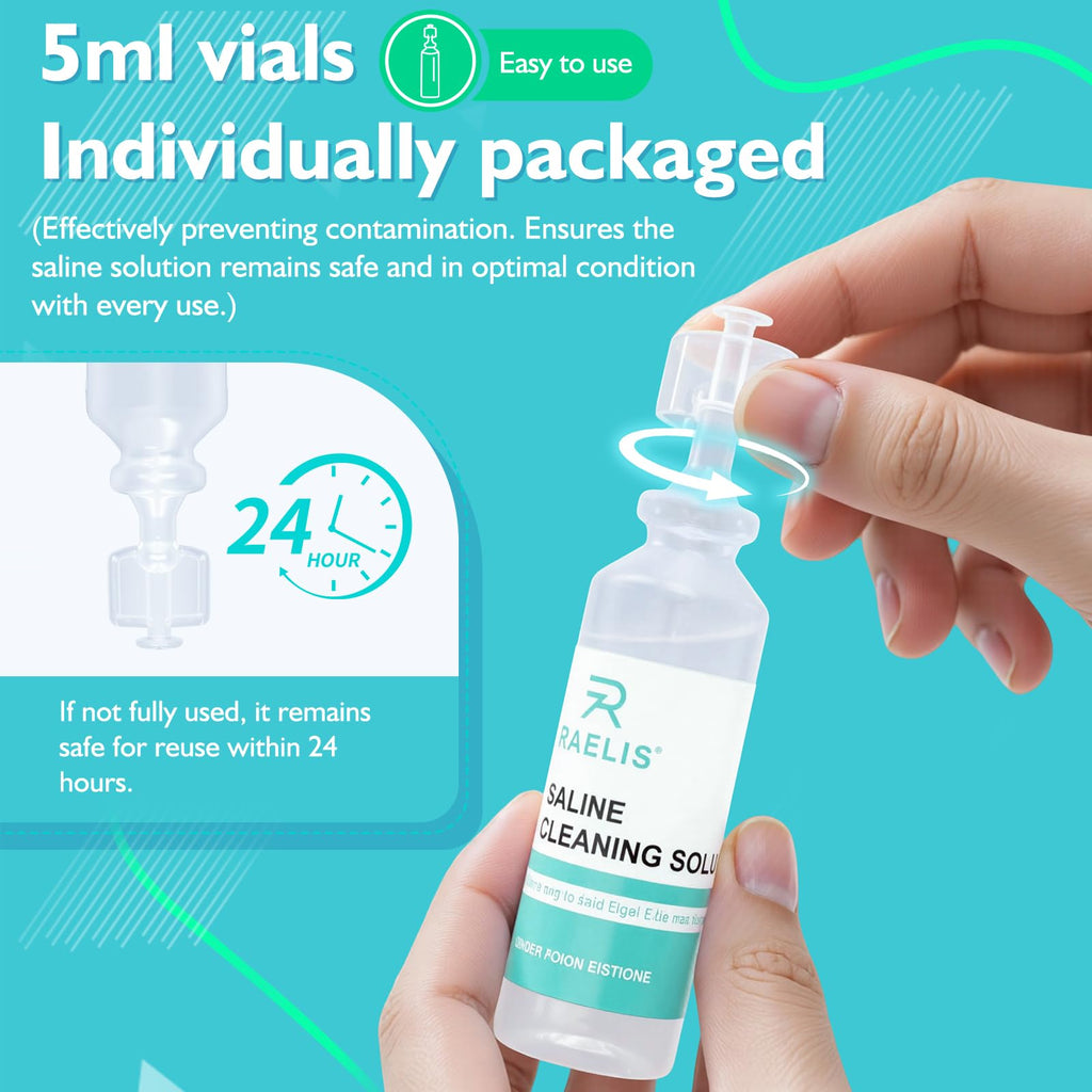 3% Saline Solution for Household Uses, 300ml (10.56 FL OZ), 5ml Each, 60 Pack