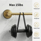 Dovyn Stainless Steel Suction Cup Towel Bar, Adjustable Towel Racks for Bathroom (14.6-24 Inch) - Bathroom Towel Holder Wall Mounted for Glass Shower Door & Wall (Brushed Gold)
