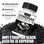 NHQNHQ Purely Nutrient Ethiopian Black Seed Oil, Ethiopian Black Seed Oil Softgels |4.64% Thymoquinone | Non-GMO, Gluten-Free,60 Capsules-1PCS