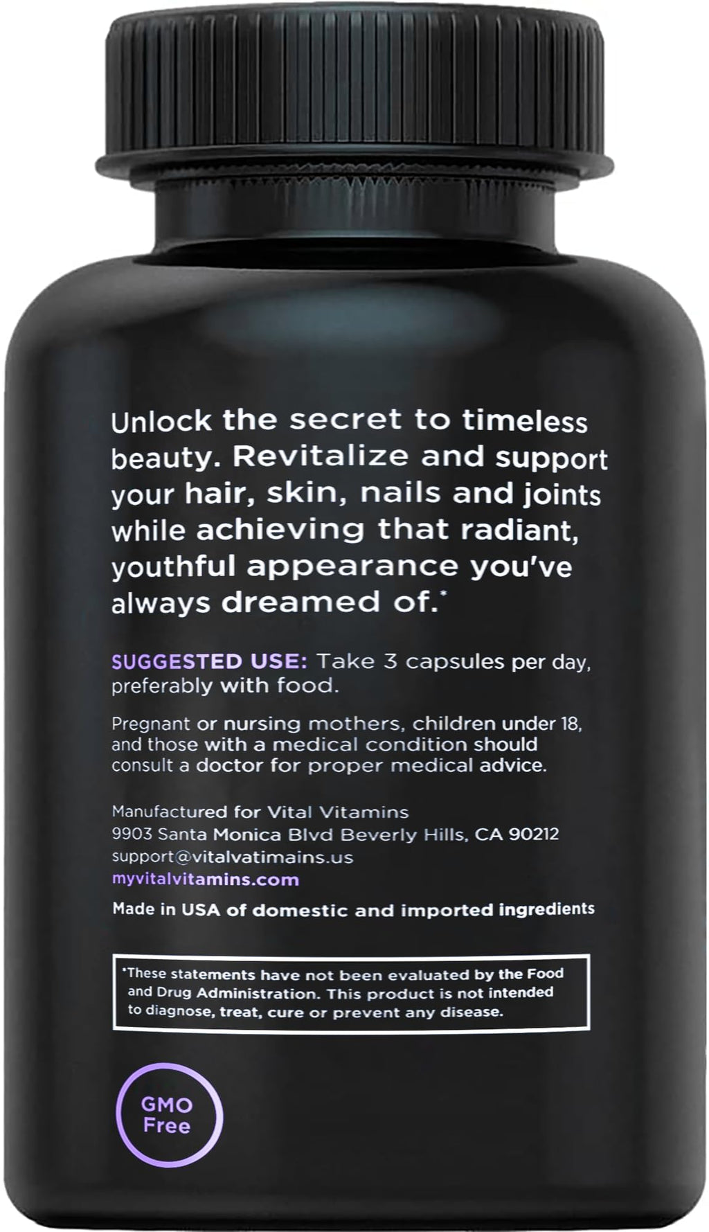 Vital Vitamins Multi Collagen Complex Plus - with Biotin, Hyaluronic Acid, Vitamin C - Type I, II, III, V, X - for Women & Men - Hair, Skin, Nails Beauty Complex - 150 Capsules