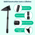 Garden Hoe, Heavy Duty Trenching Hoes with 60 Inch Long Handle, Sharp Edge Triangle Weeding Hoe Garden Tools for Weeds Removal,Cultivating,Digging,Loosen Soil, Trenching, Landscaping Manual Weeder